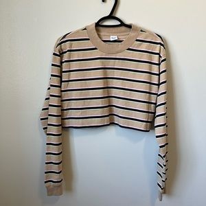 NWOT Aritzia TNA Striped Crop Long Sleeve Tee SIZE S